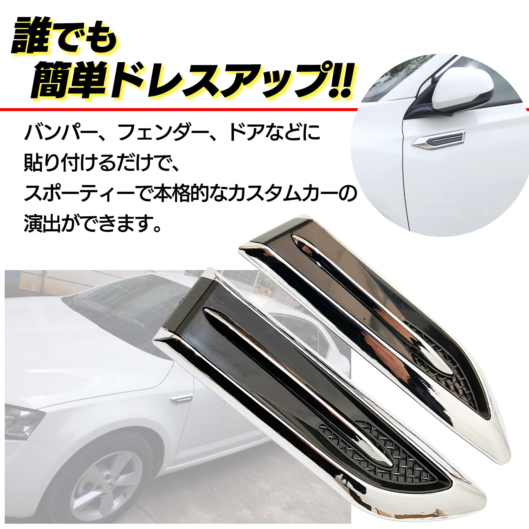 Amazon.co.jp: S-NET ダミーダクト フェンダー ダクト 左右 エアロ 