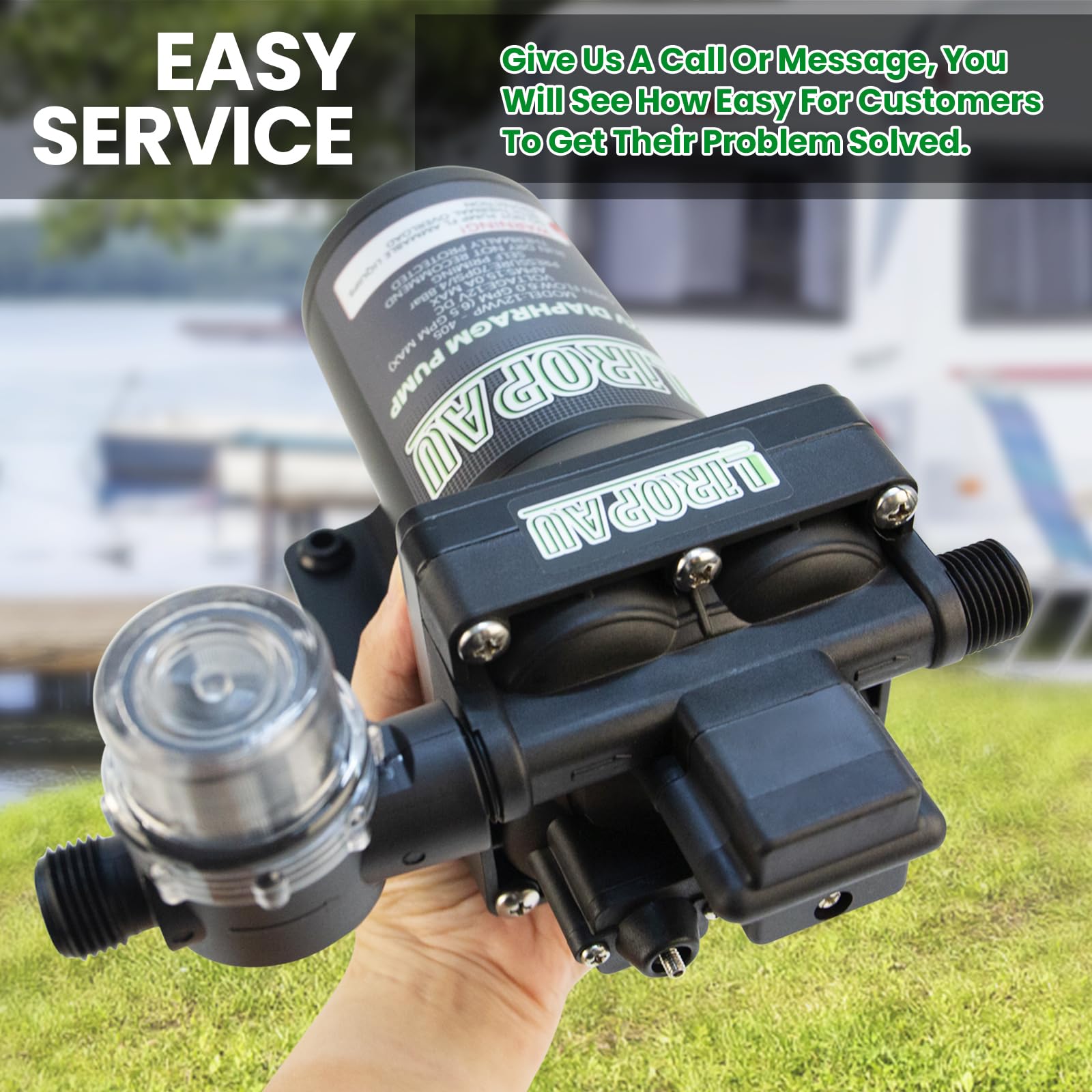 Wasserpumpe Druckwasserpumpe 12V DC, 6 GPM 70 PSI RV-Frischwasserpumpe, RV Wasserpumpe, Druckerhöhungspumpe, selbstansaugende Membranwasserpumpe mit Druckschalter und Sieb für Wohnmobil
