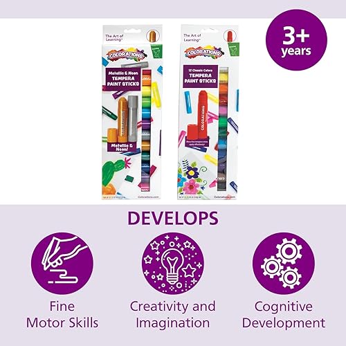 Miniatura 34 de Juego de 12 barras de pintura al témpera, sin desorden, no tóxico, de secado rápido, colores vibrantes, pintura para niños, pintura, arte