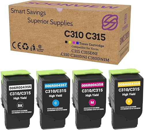 C310 C315 Cartucho de tóner compatible con Xerox 006R004356 006R004357 006R004358 006R004359 uso de tóner con Xerox C310 C310DNI C310DNIM C315 C315