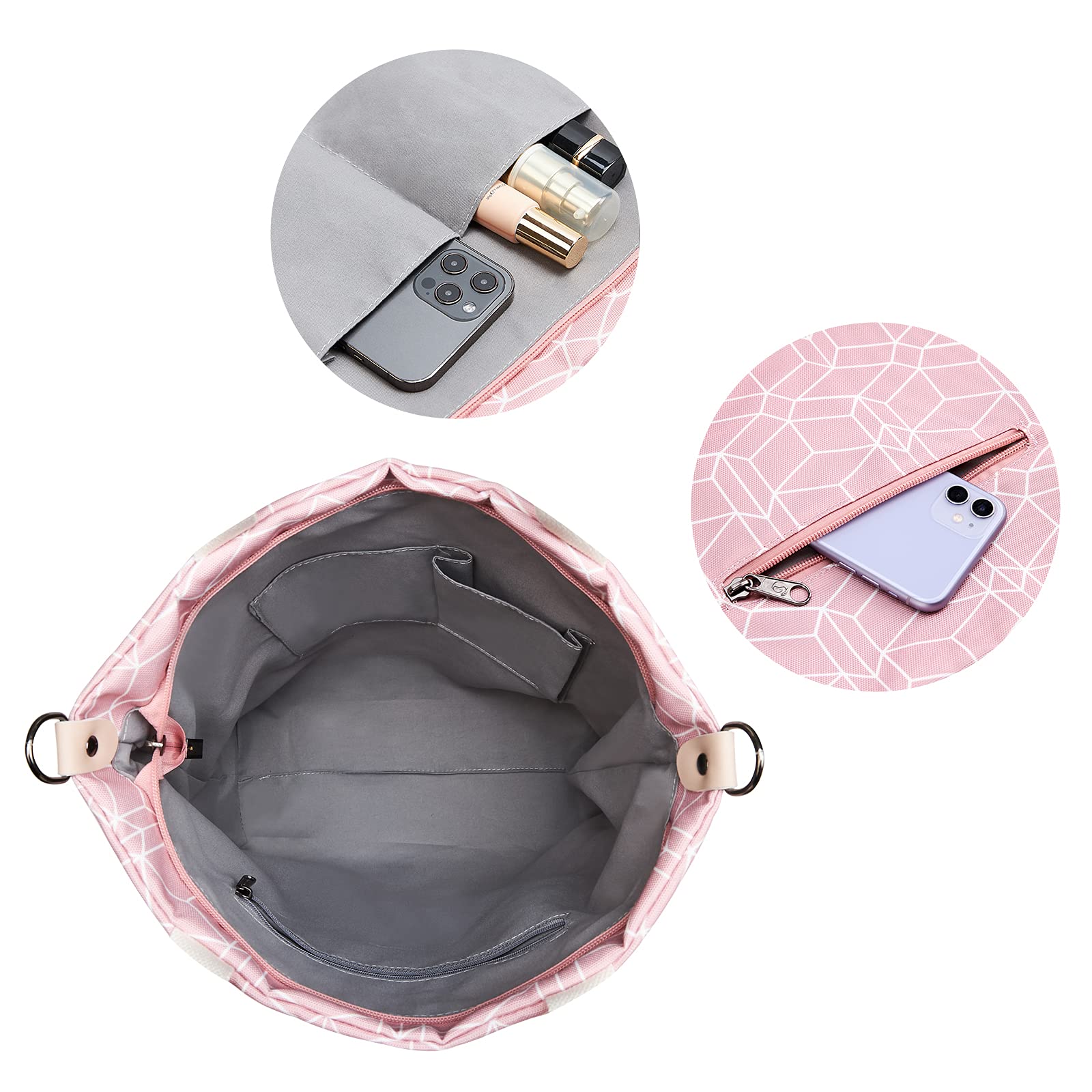 KALIDI Groß Damen Umhängetasche/Handtasche Canvas Tasche Schultertasche Totepack Shopper Casual Hobo Bag Crossbody Bag für Schule Büro Arbeit Reisen Ausflug Einkauf