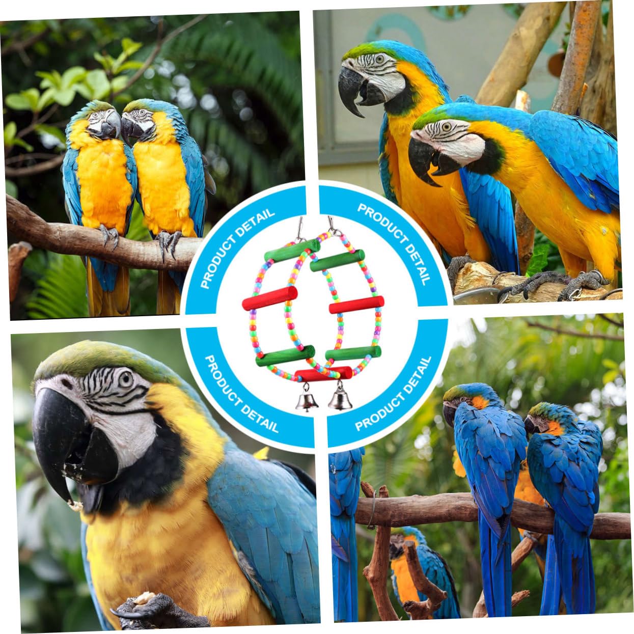 Yardwe 3piezas Juguete De Madera para Pájaros Rueda De Ferris Beads para Periquitos y Agapornis Estimula El De Suspender