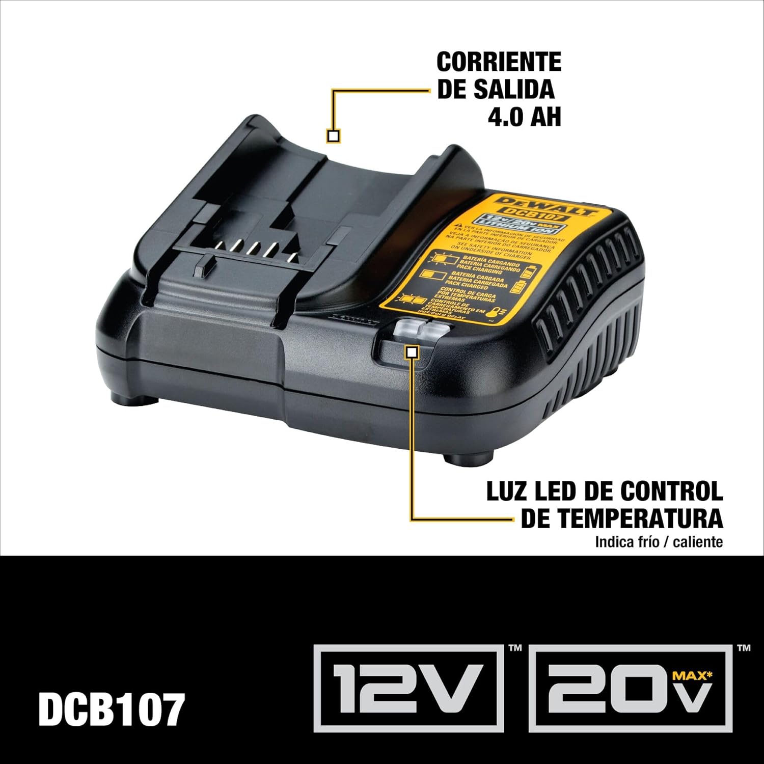 DeWALT DCB107 12V/20V MAX Lithium Ion Charger (Bulk Packed) - Image 5