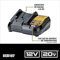 Vista 5 de DeWALT DCB107 12V/20V MAX Lithium Ion Charger (Bulk Packed)