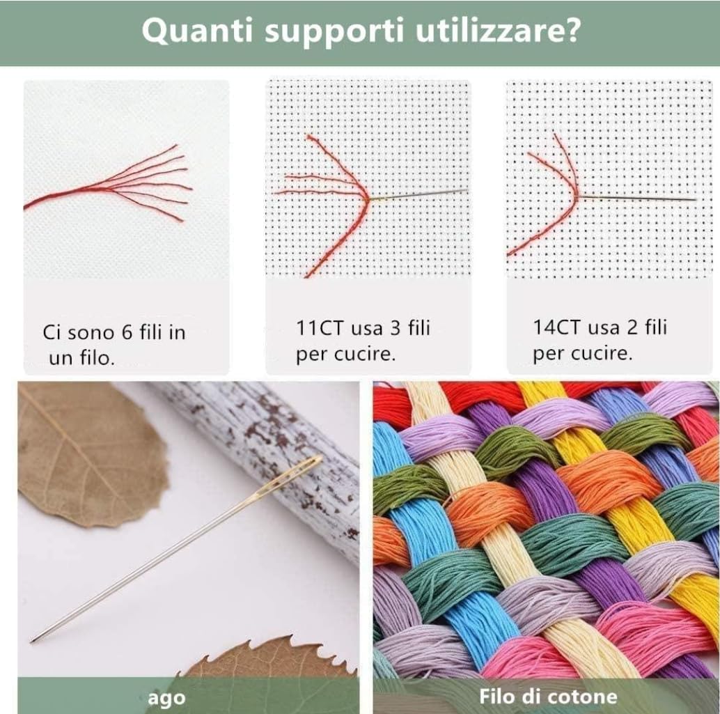 Kit De Punto De Cruz DMC April Showers – Diseño Vaca Con Paraguas, Tela Aida 14, Hilos Incluidos, Nivel Intermedio