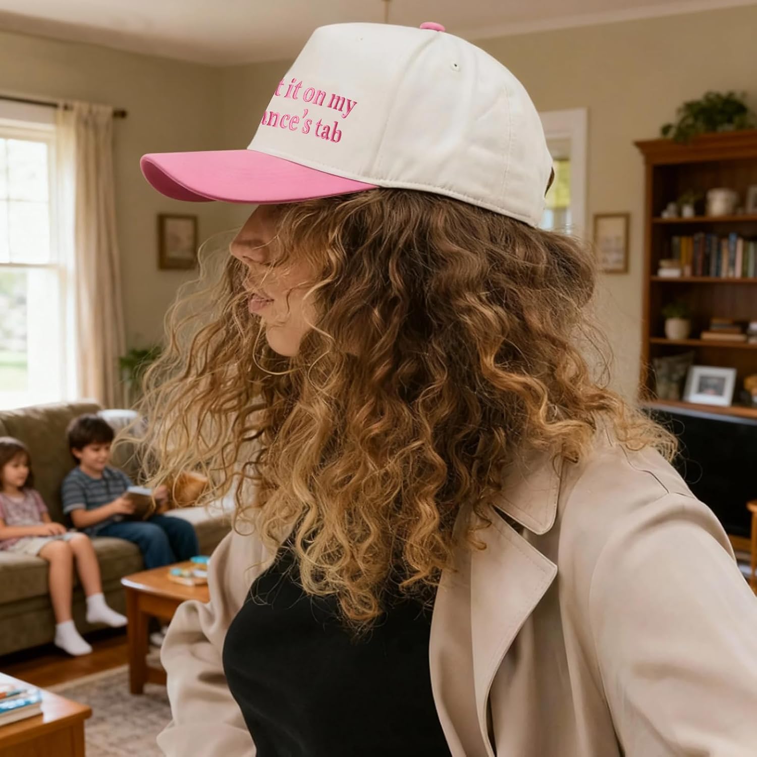 Put It On My Husband's Tab Funny Trucker Hats Women Vintage Adjustable Baseball Cap Embroidery Fashion Trucker Hat image 4