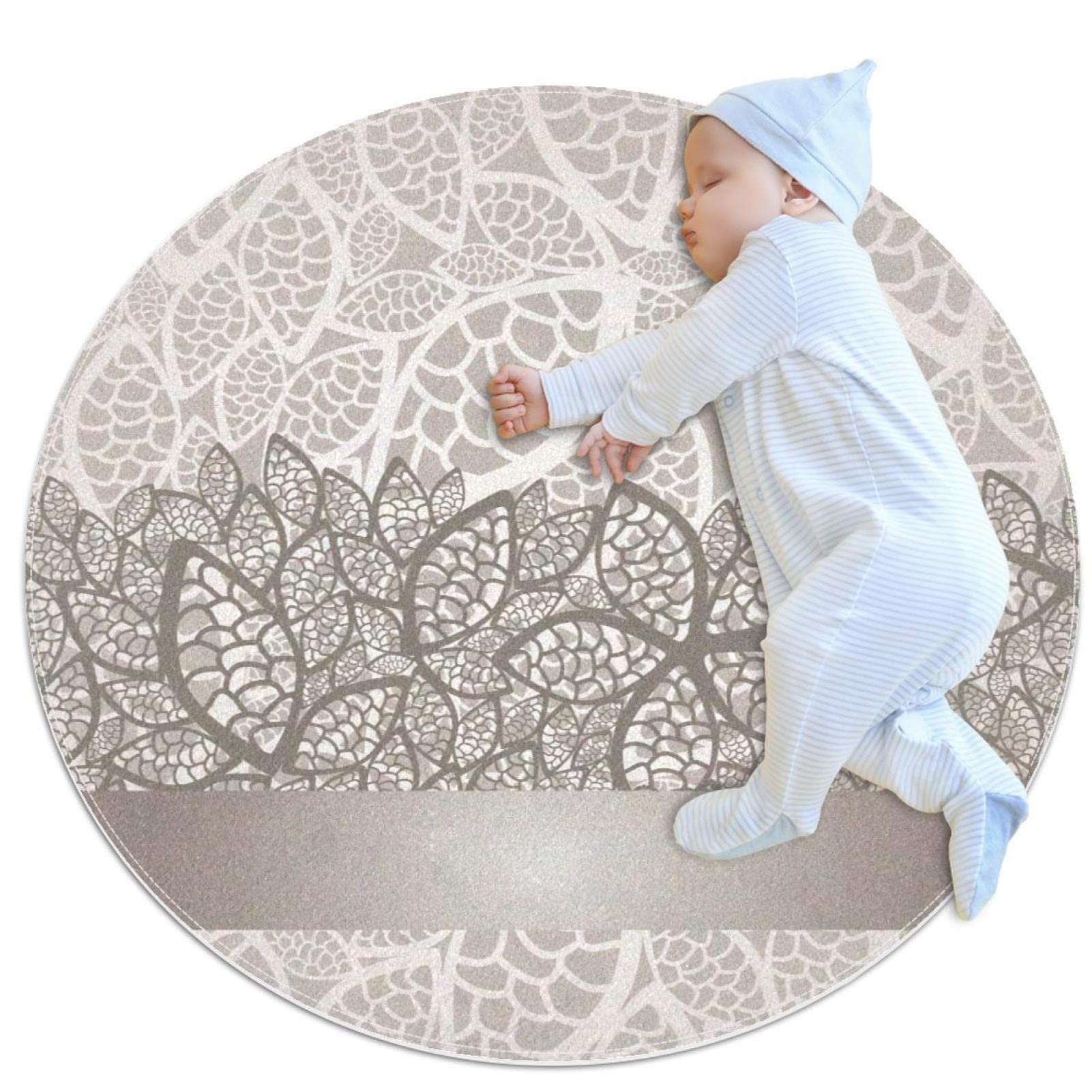 Tapis feuilles en dentelle JDEZ pour créer un coin lecture cosy pour enfants