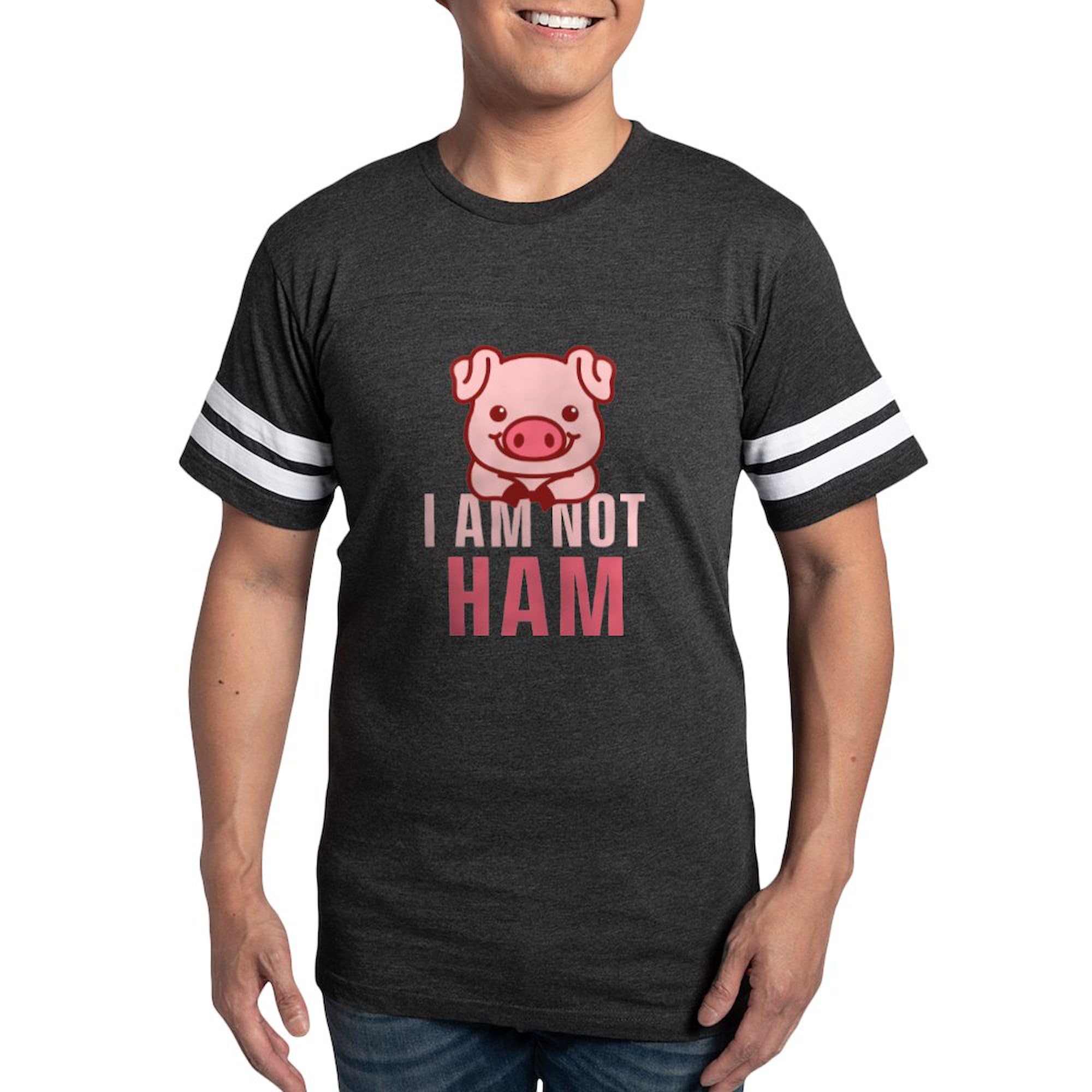 CafePress I Am Not Ham Vegetarian Vegan Veganism ANI T Shirt Men's Football T-Shirt Smoke Gray
