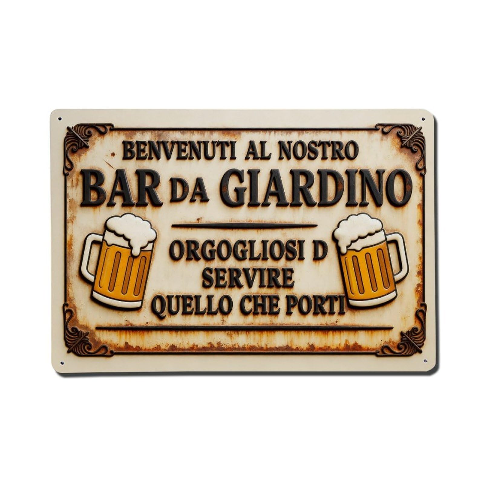 Bar Beer Garden Sign Pattern Metal Tin Sign Plaque