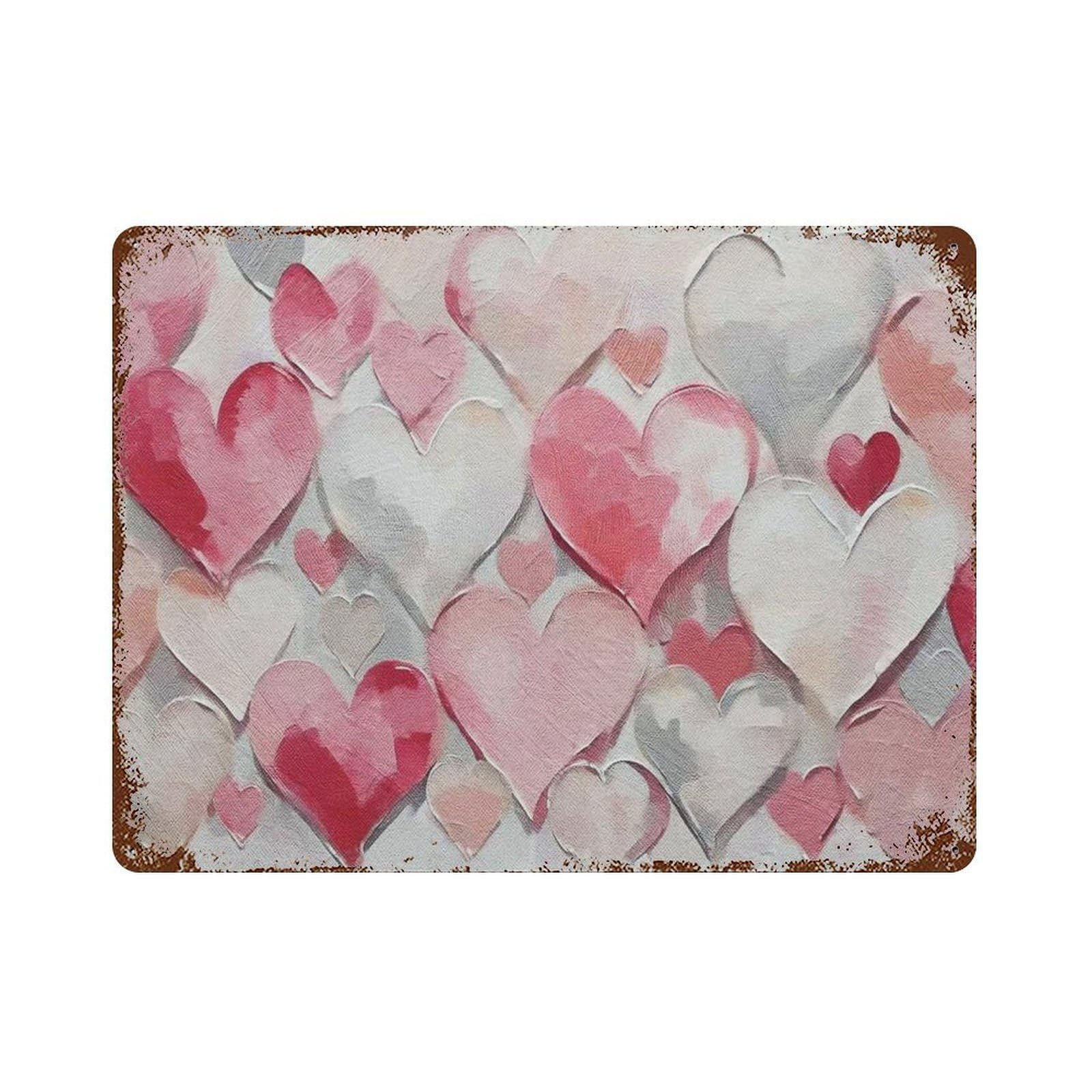 xiaoxiaoshen Abstract Heart Shape for Valentine's Day. Wall Decor Art Metal Tin Poster Modern Home Decor Art Home Bar Shop Decorations Vintage Sign 30x40cm