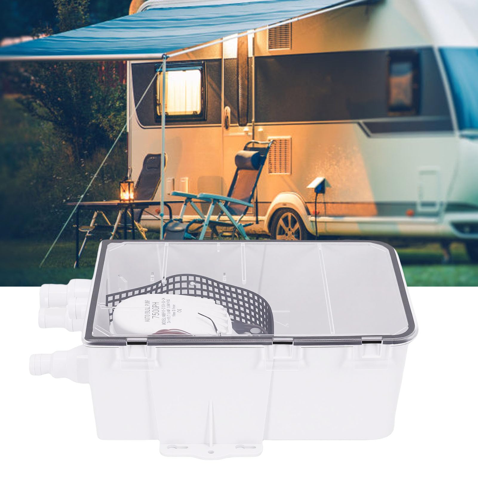 Akozon Bomba de Achique Automática de 750 GPH para Ducha, con Diseño de Múltiples Entradas para el Drenaje de Fregaderos de Cocinas de Barcos y caravanas.