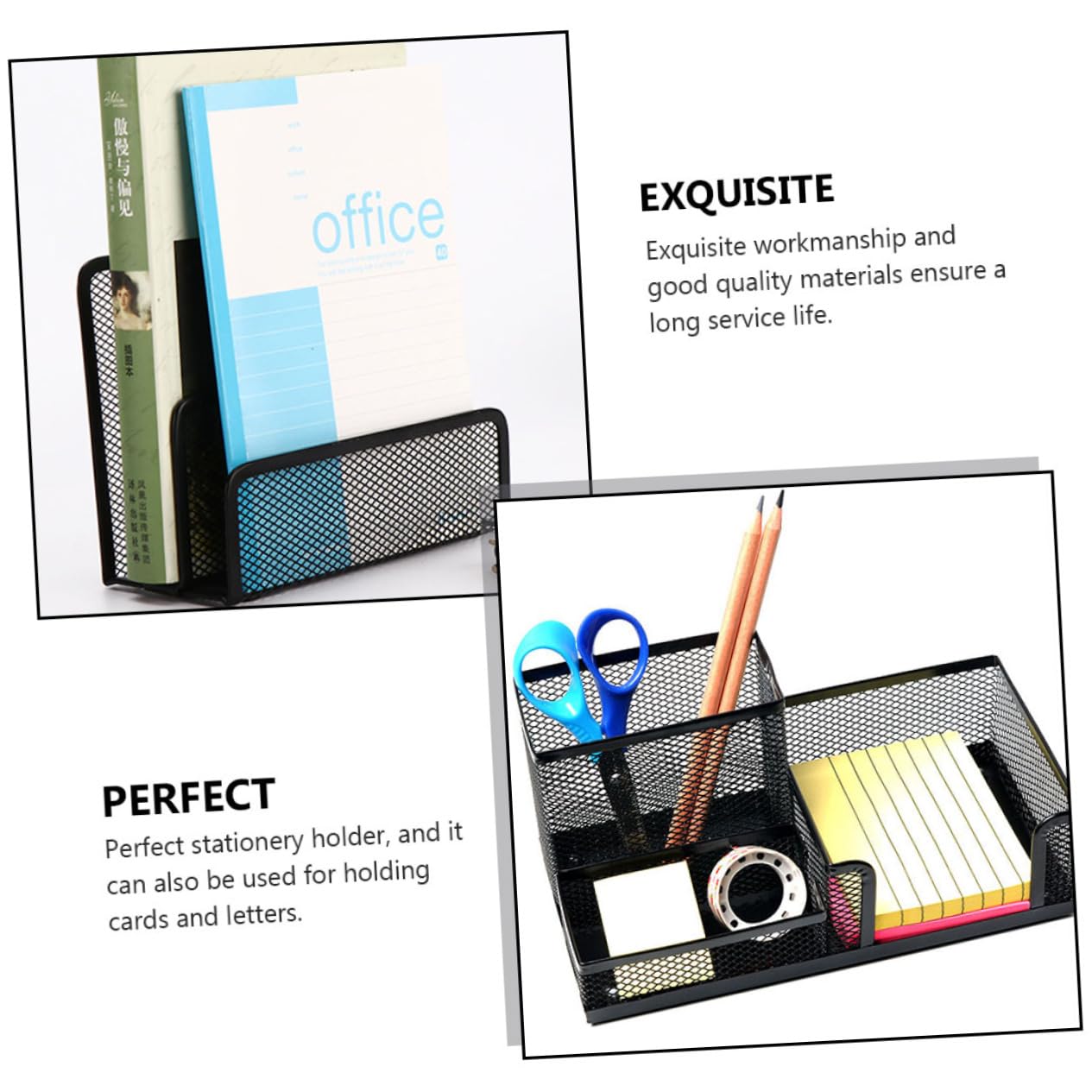 PLAFOPE Set Di Contenitori Per Ufficio in Ferro Battuto 4 Pezzi Organizer Da Scrivania Organizer Per Penne E Portaoggetti Da Scrivania