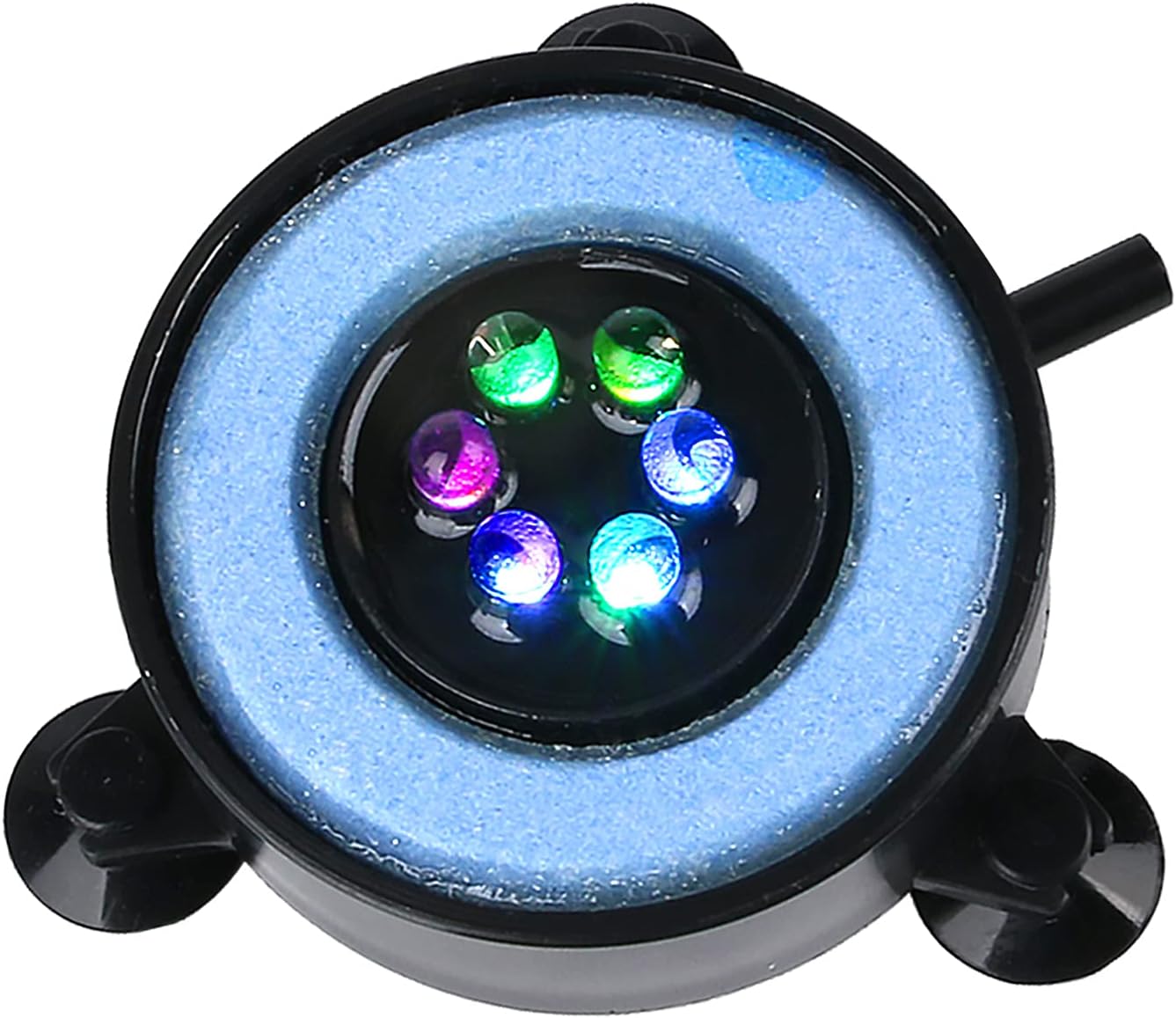 Useekoo Multi-Colored Led Aquarium Bubbler Light Stone Disk, Round Fish Tank Bubbler with 6 Led Colors for Fish Tank Aquarium Bubbling…