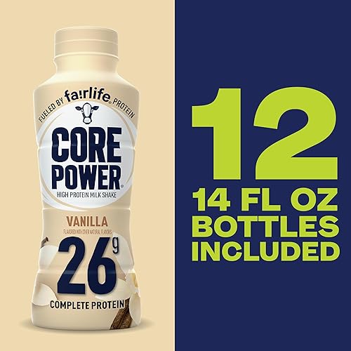 Vista 4 de Core Power Fairlife-Batido Core Power de alto contenido en proteínas, sabor vainilla, de 14 onzas líquidas (paquete de 12)