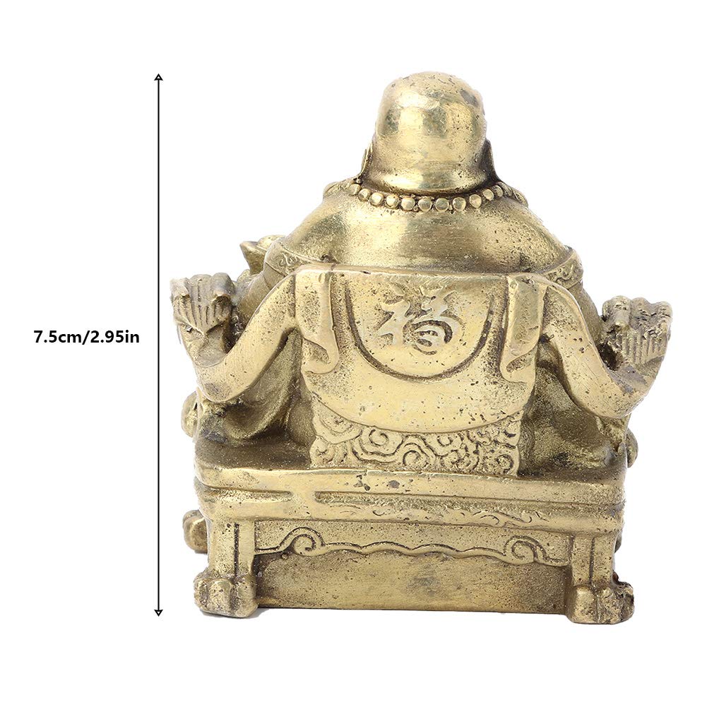 Decoración de Buda de latón, Figuras de Buda Sonriente Feng Shui Riqueza Estatua de Buda Feliz colección geomántica