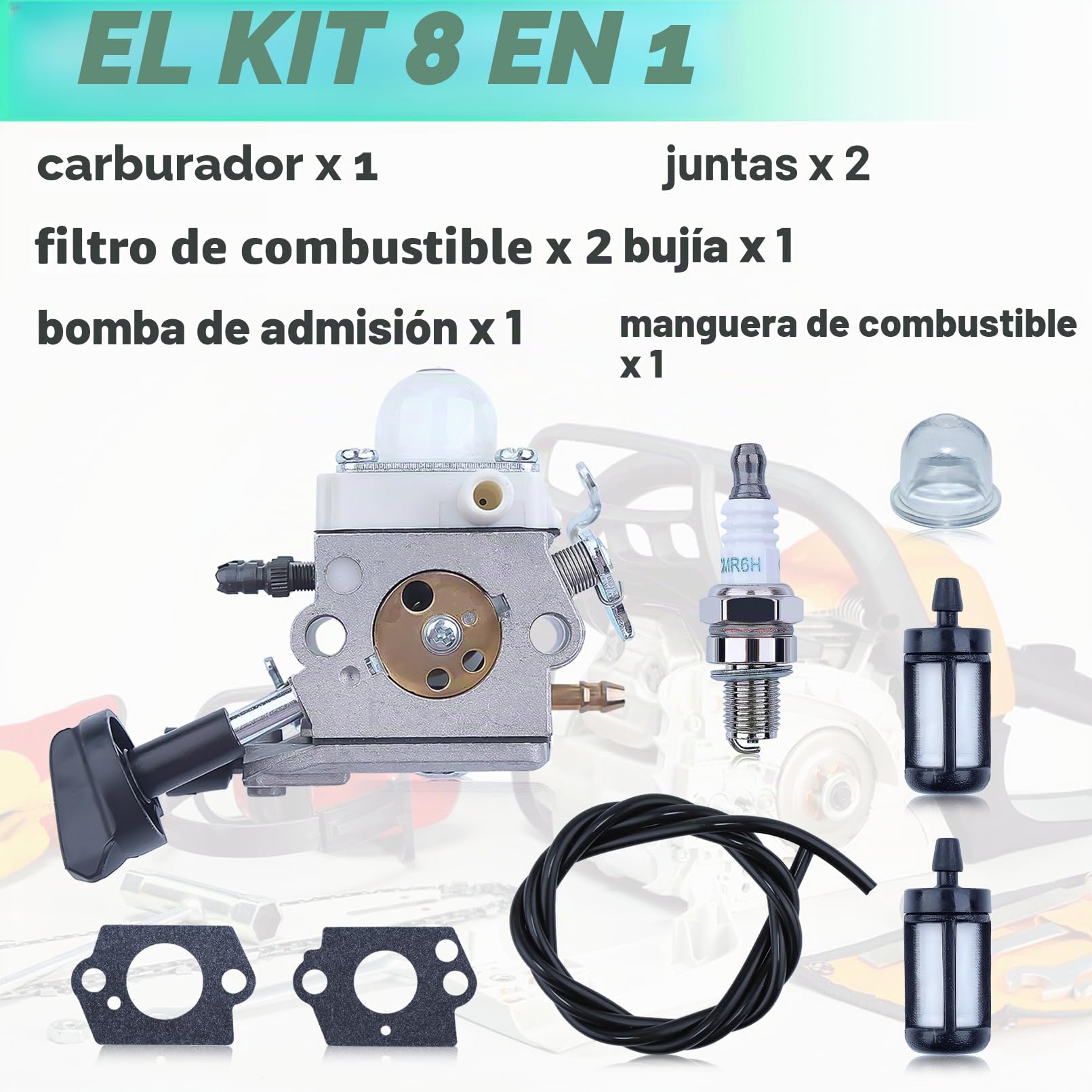 Carburador para STIHL BG86 BG56 SH86 Soplador de Hojas, ADEFOL Carburador con Junta + Filtro de Gasolina + Manguera de Gasolina + Bujía Piezas de Repuesto Carburetor Accesorio