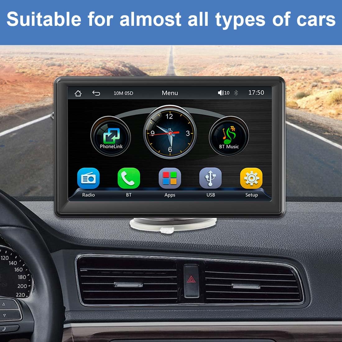 GPS Auto,GPS Navigatore Satellitare,Navigatore per Camion,7 Pollici Touchsceen,con Avviso Guida vocale,Chiamata Bluetooth,Uscita Wireless FM,Multilingue,per Auto Camion