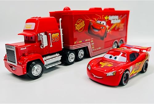 Miniatura 2 de Set de autos y remolque, caja de color para regalo de cumpleaños de tu hijo, autos de juguete de aleación fundida a presión, autos de juguete de