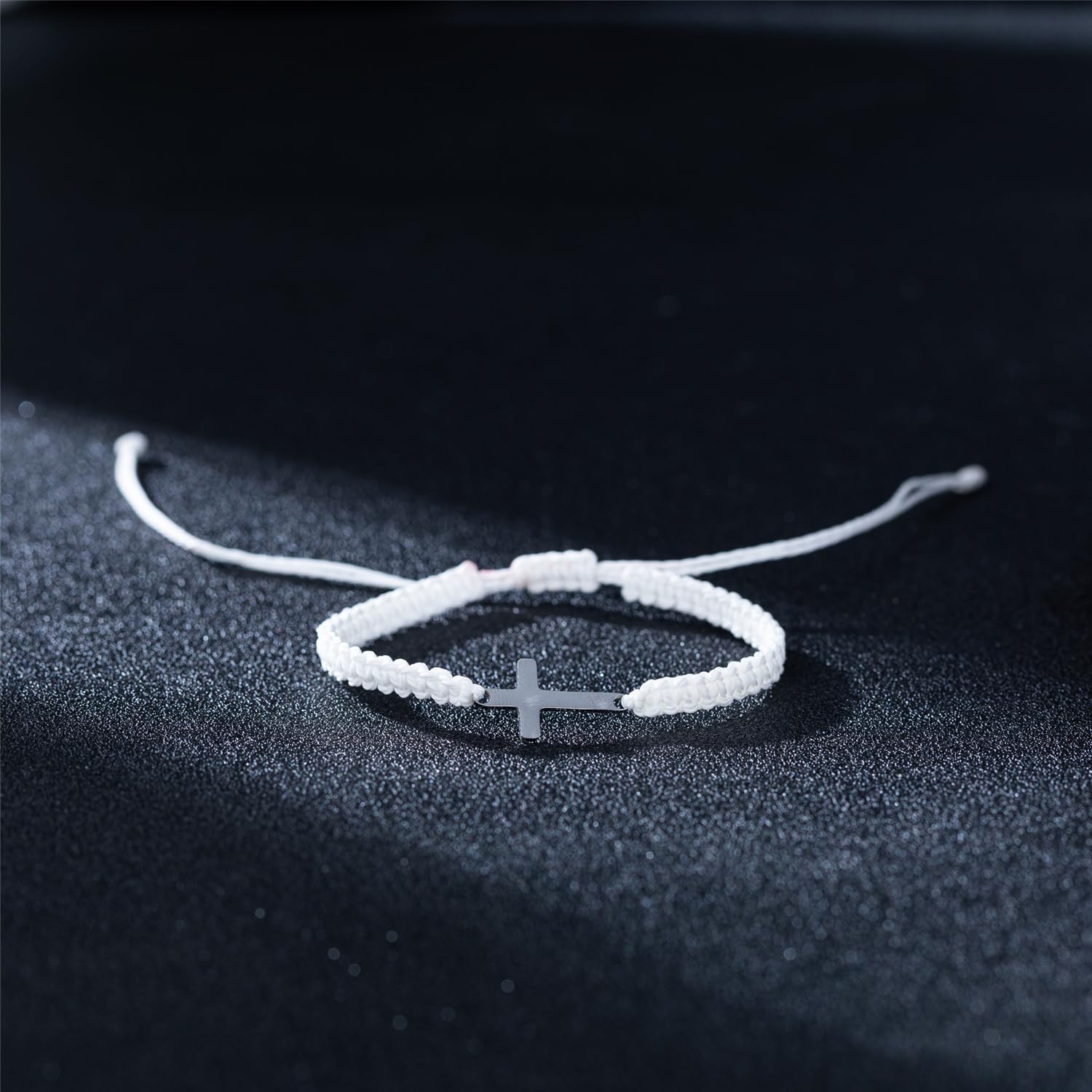 Cross Bracelet for Women Men Adjustable Handmade Wax Rope Bracelets for Protection Jesus Christian Cross Matching Bracelets Minimalist Jewelry - Image 2