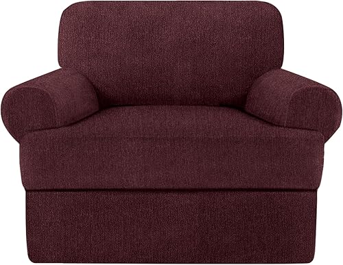 Miniatura 36 de Fundas para sofá de 3 piezas con cojines en forma de T, funda elástica para sofá, fundas para muebles con 2 fundas individuales para cojines en Azul