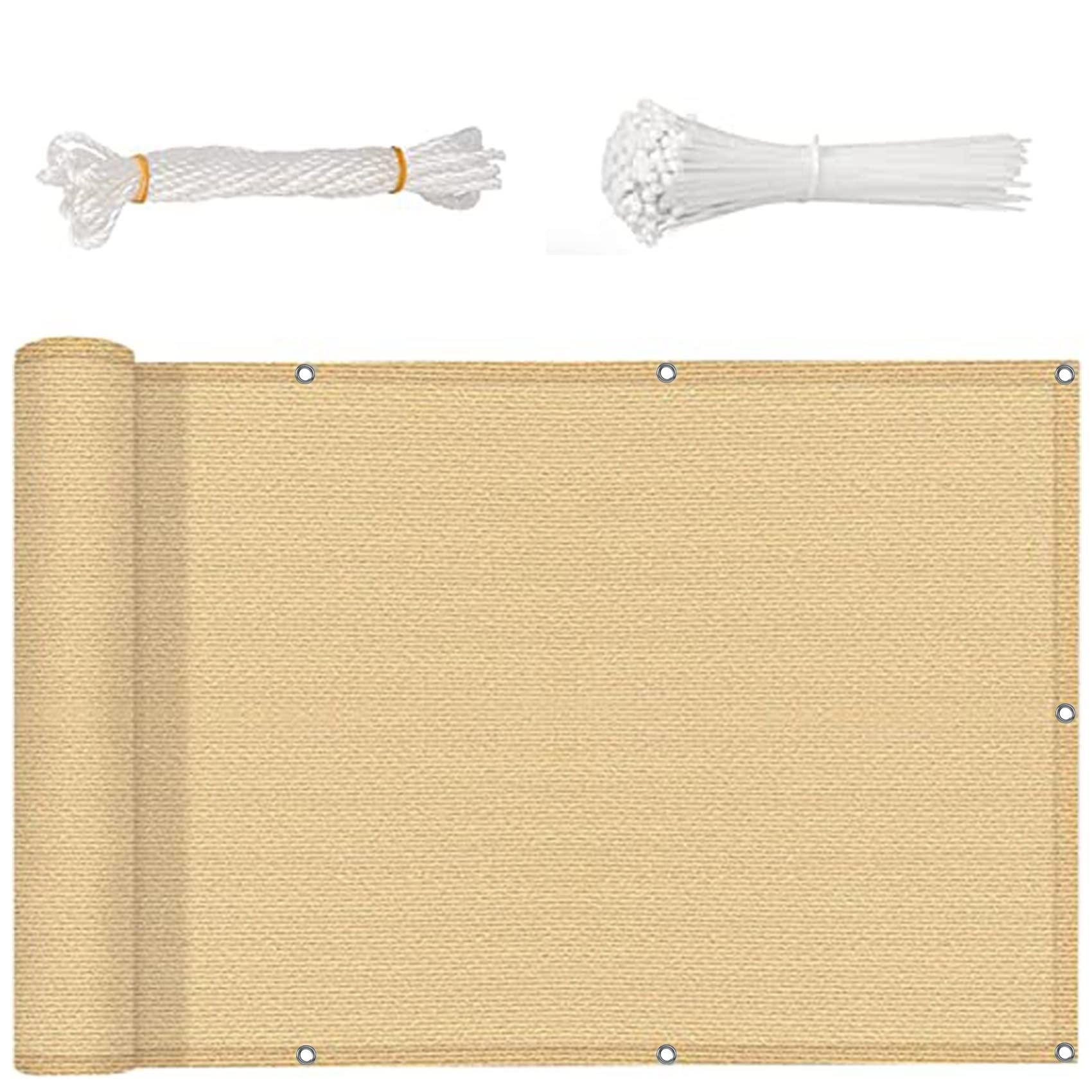 Écran de confidentialité 105x850 cm en tissu HDPE jaune pour clôture de jardin