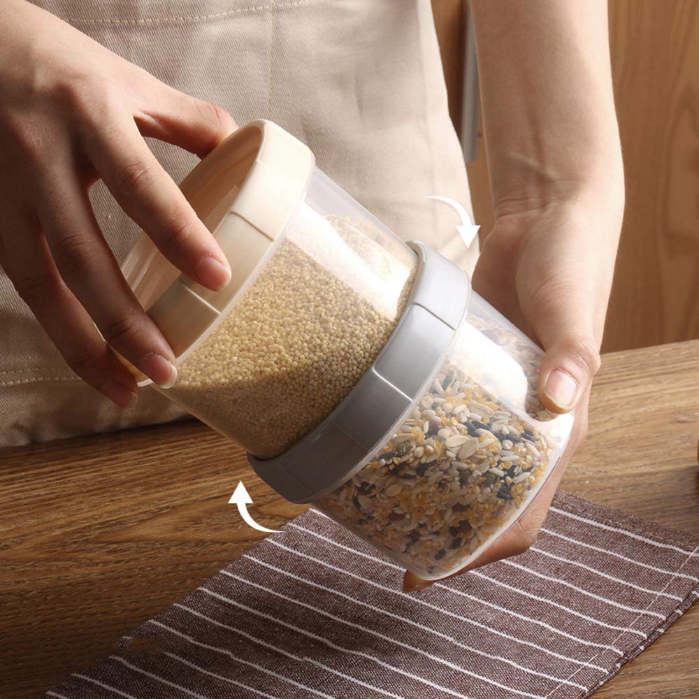 Contenitori Alimentari, Impilabile Contenitori Pasta, Plastica Coperchio Senza BPA, per Spaghetti, Cereali, Farina, White