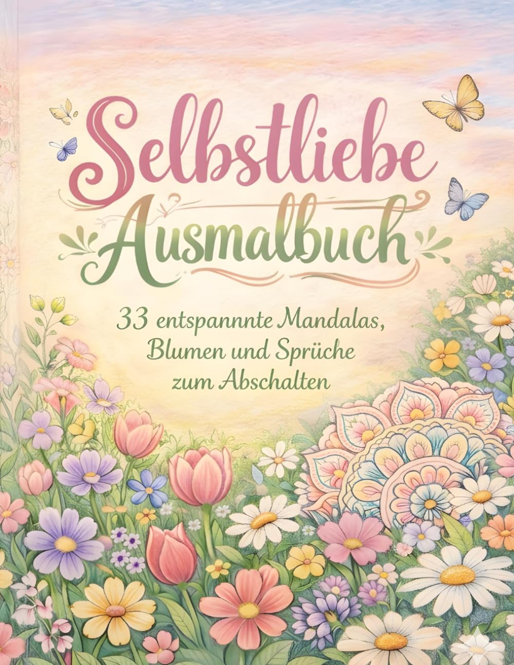 Selbstliebe Ausmalbuch: 33 entspannte Mandalas, Blumen und Sprüche zum Abschalten