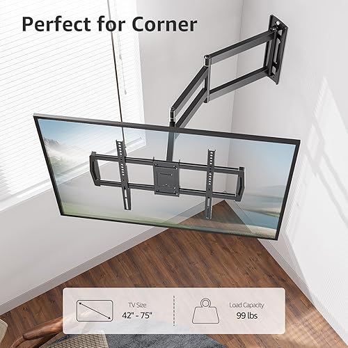 Miniatura 6 de MOUNTUP MU0047-L - Soporte de pared para TV de brazo largo de 37.9 pulgadas para la mayoría de televisores de 42 a 75 pulgadas, soporte de pared de