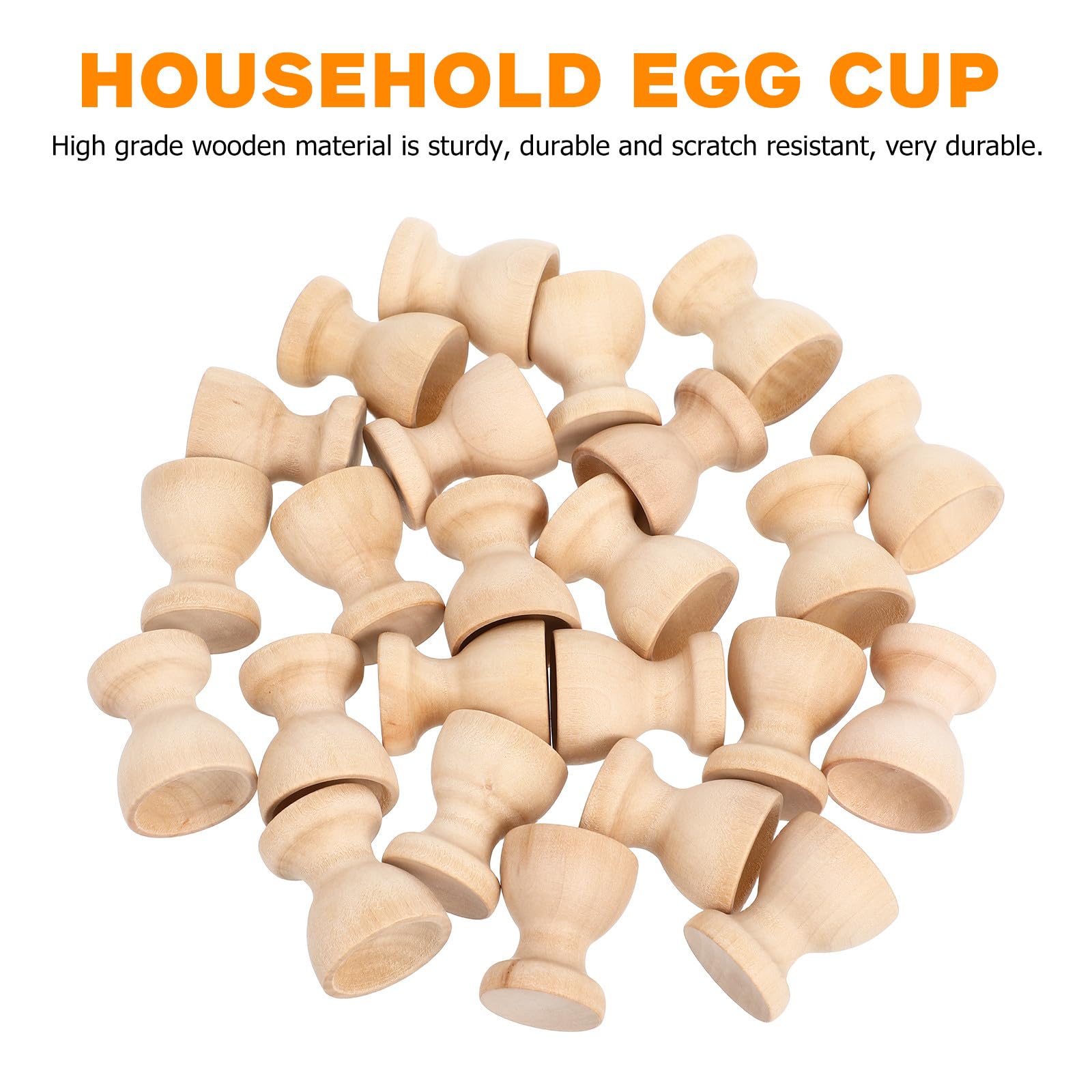 Hemobllo 24 Stück Eierbecher Holz Unbehandelt, Natürliche Eierhalter zum Bemalen und Basteln, DIY Ostereier Ständer Tischdeko, Holzbecher für Frühstückseier und Kinder Ostern Geschenke