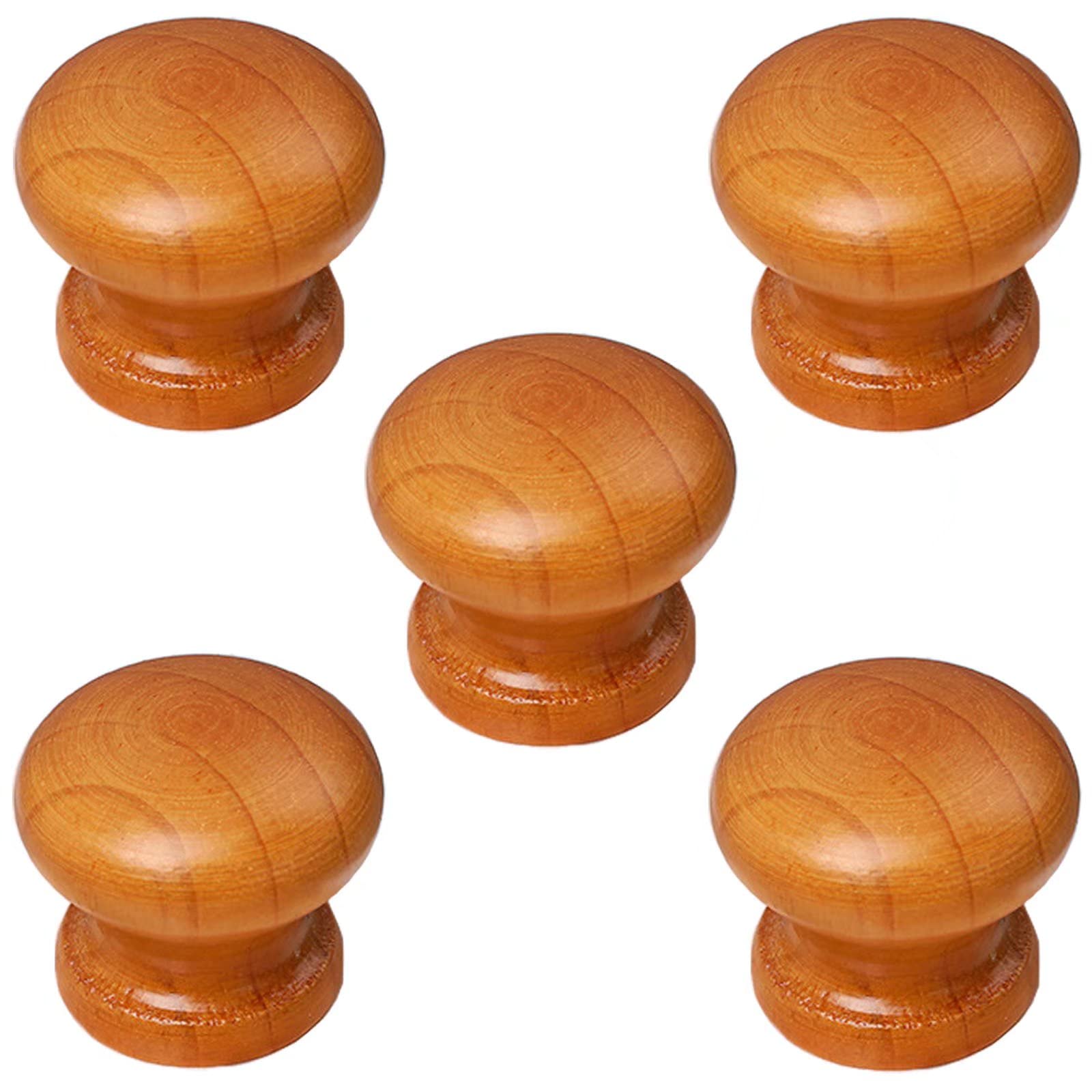 10 Boutons de Tiroir Ronds en Bois pour Meuble et Cuisine