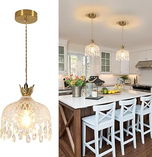 Comely Moderne Blumen-Hängelampe Kristall Pendelleuchte Gold, E27