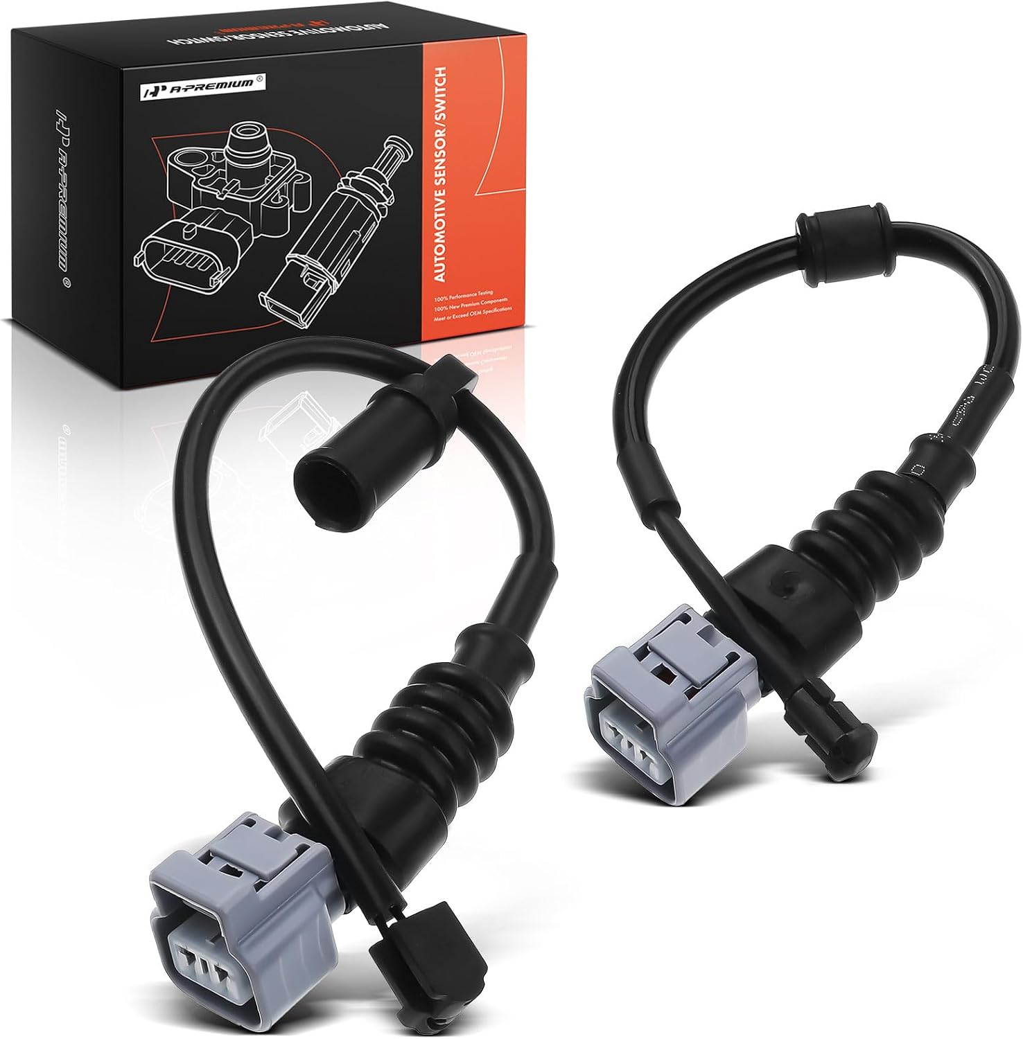 A-Premium Front and Rear Disc Brake Pad Wear Sensors Compatible with Lexus LS400 1995-2000, V8 4.0L, 2-PC Set