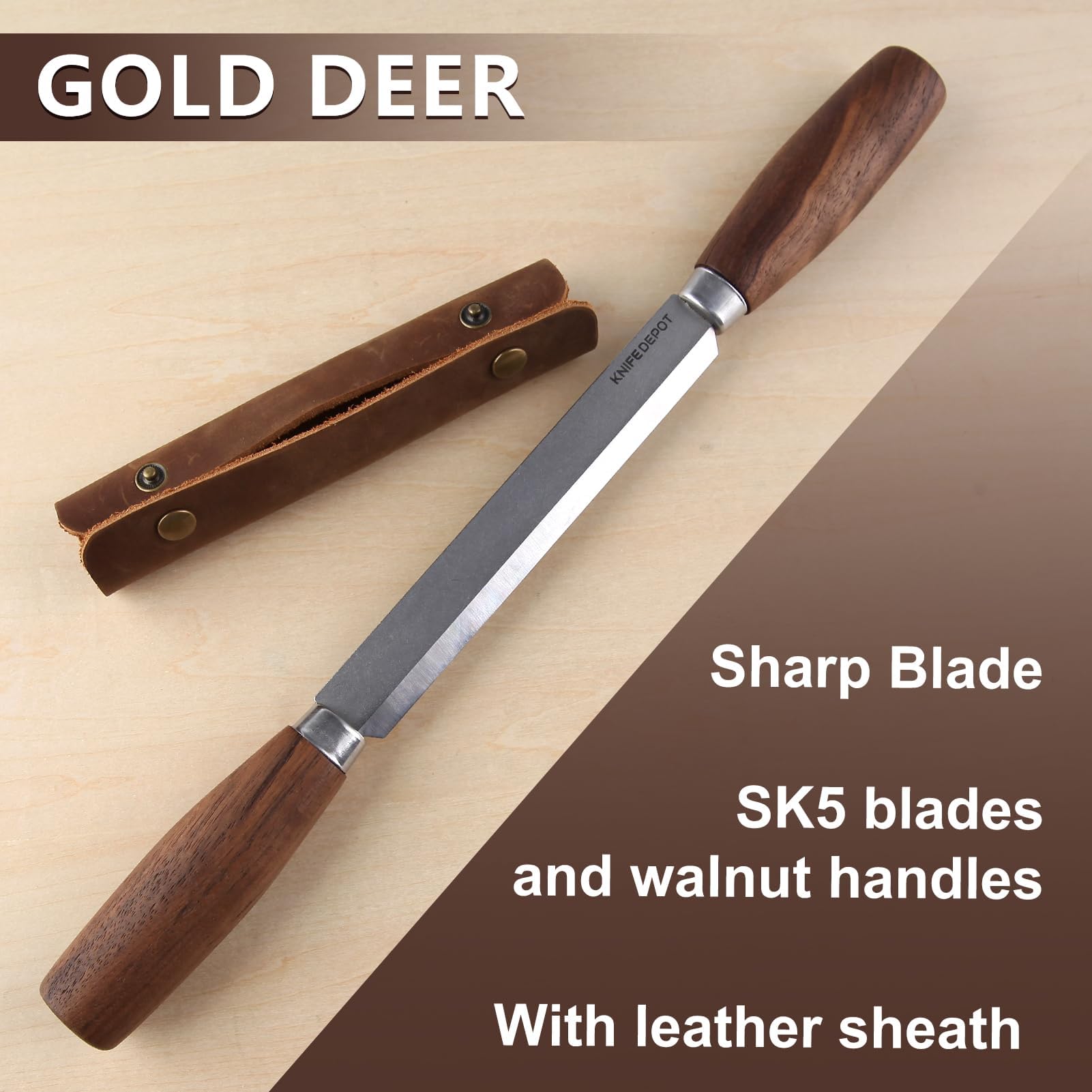 outil de travail du bois 4,3" Drawknife SK5 Couteau de tirage Outils de sculpture et taillage sur bois