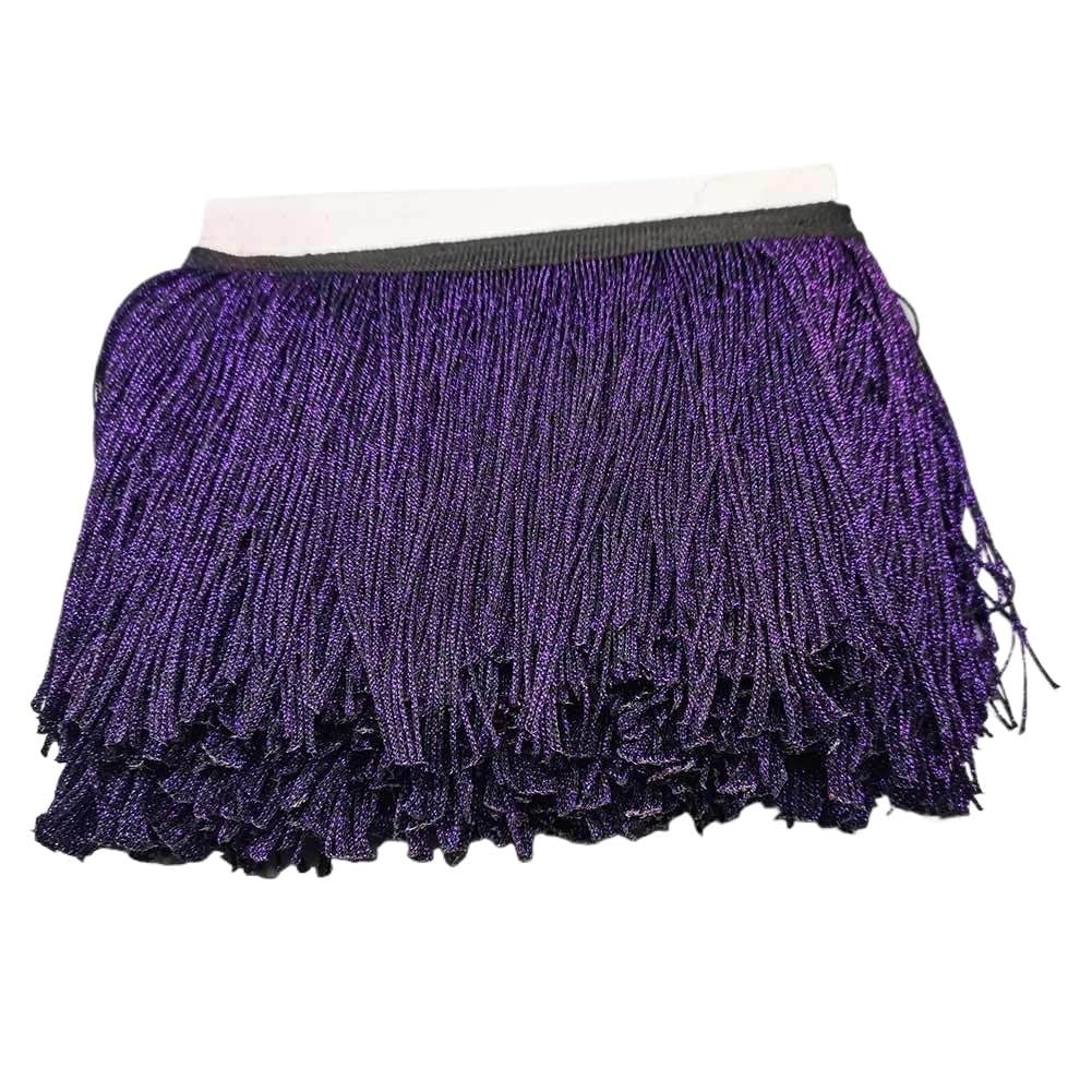 Szeroka koronka z frędzlami, Multicolor Polyester Lace Fringe Trim 15-30cm(PURPLE,30cm)