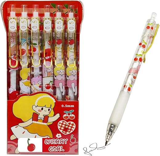 Jaravik Strawberry Pen Set, Gel Pens for School & Office, Birthday Return Gift, Stationery Items for Kids - Black/Blue Ink...