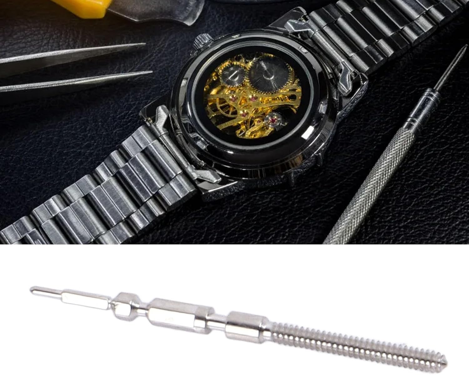 Pomya Watch Winding Movement Stem for 3235 Watch Movement Replacement Parts, High Accuracy Watch Repair Tools, Metal Watch Winding Stem Extender for Watchmaker