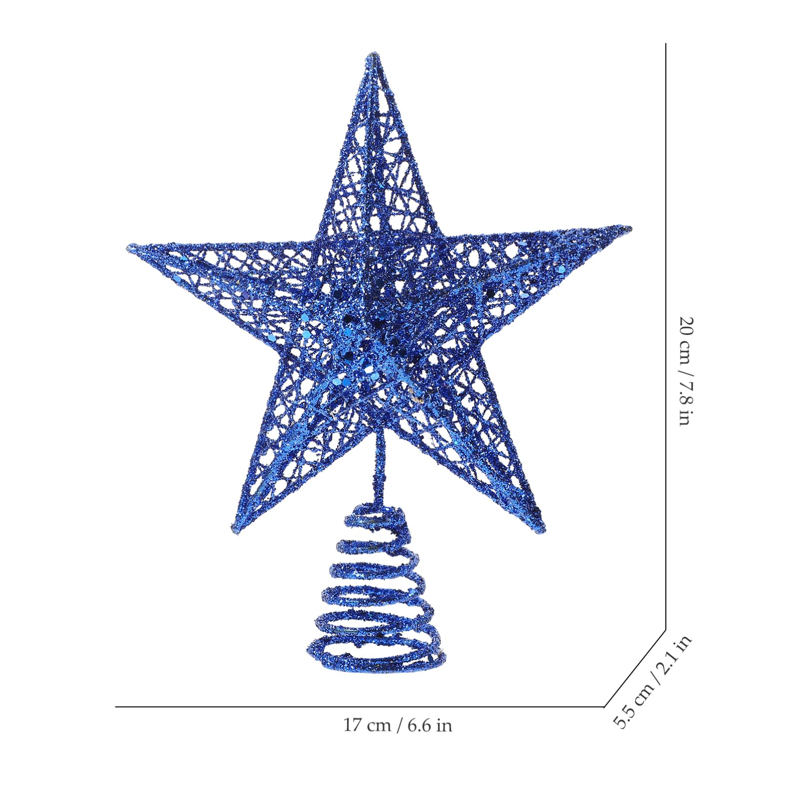Ciieeo Estrella para Copa de Árbol de Navidad Decoración de Estrella de Metal Brillante Adorno de Árbol de Navidad Forma para Uso Sala de Estar