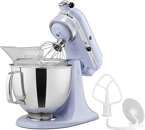 Miniatura 117 de KitchenAid KSM150PSAC Artisan Series - Batidora de pie con capacidad de 5 cuartos o 4.7 litros, incluye escudo vertedor Azul hielo