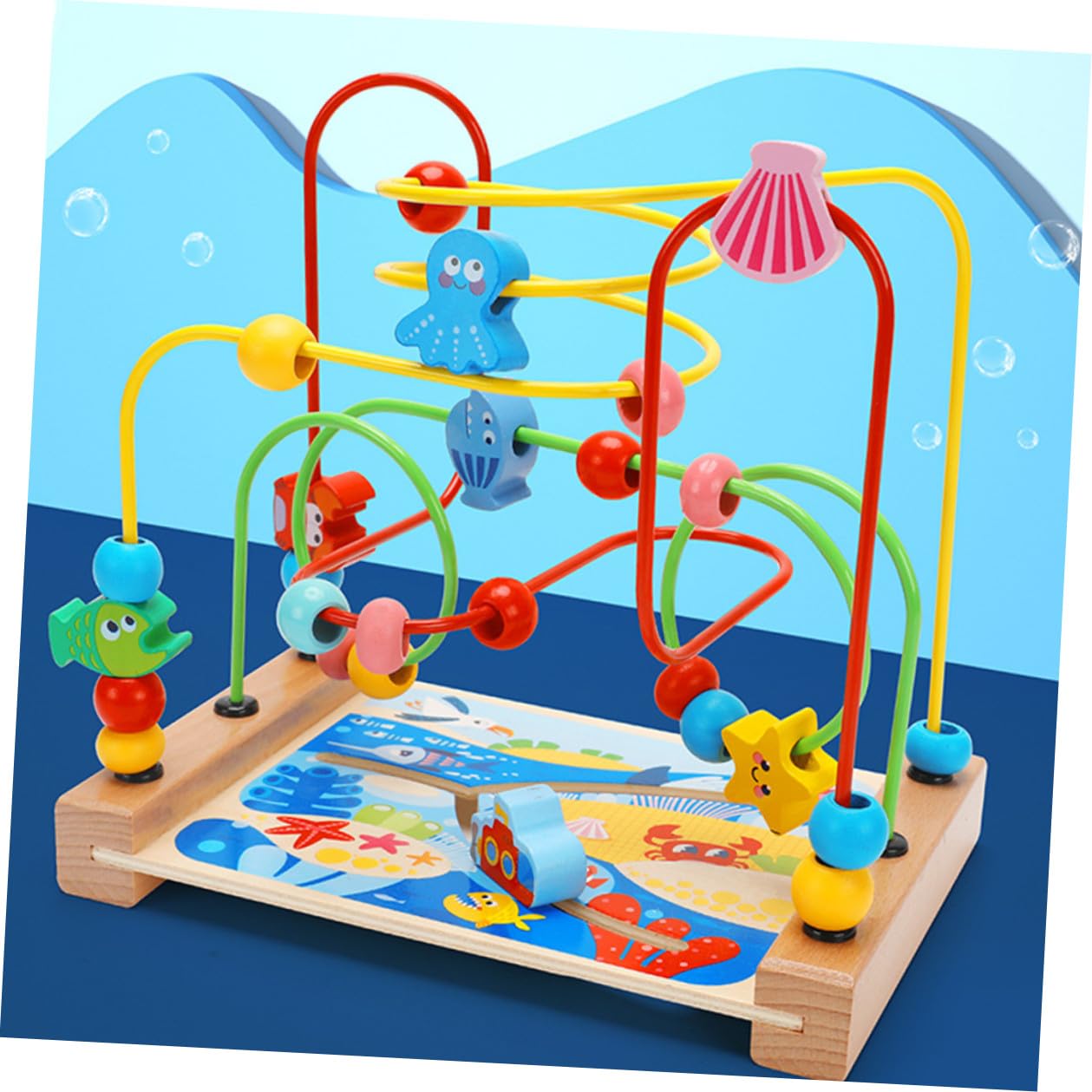 GARVALON Gioco Didattico Labirinto di Perline 1 Pz in Legno per Bambini | Decorazioni Scuola, per Compleanno e Festività, Superficie Liscia senza Bava, Aiuta la Presa