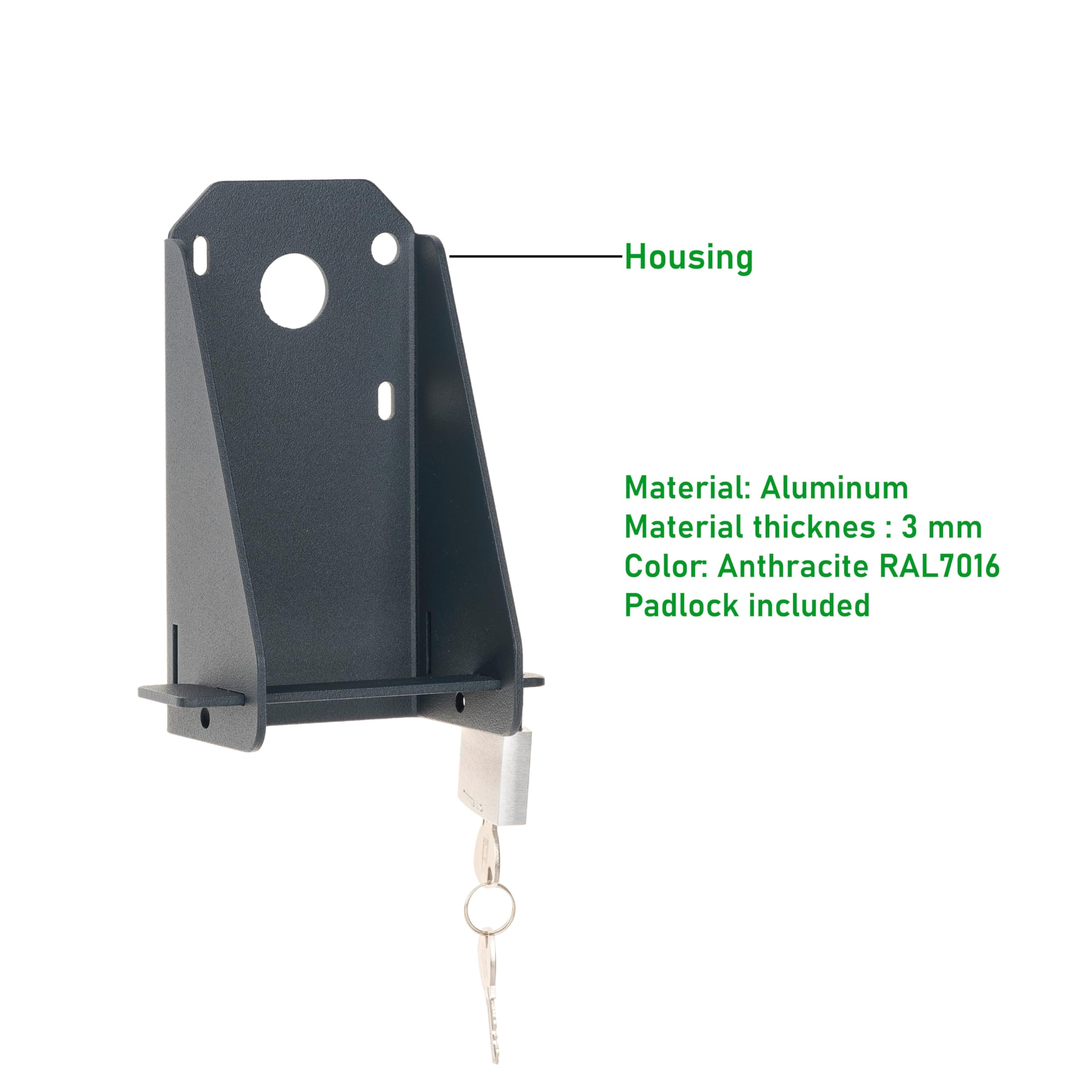 CEE Steckdose abschließbar – Industriesteckdose mit Aluminium-Gehäuse & Vorhängeschloss – Wandmontage (22 kW (400 V, 32 A, 3-phasig))