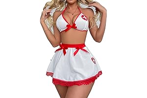 PURFUN Women's Sexy Nurse Costume Lingerie Set