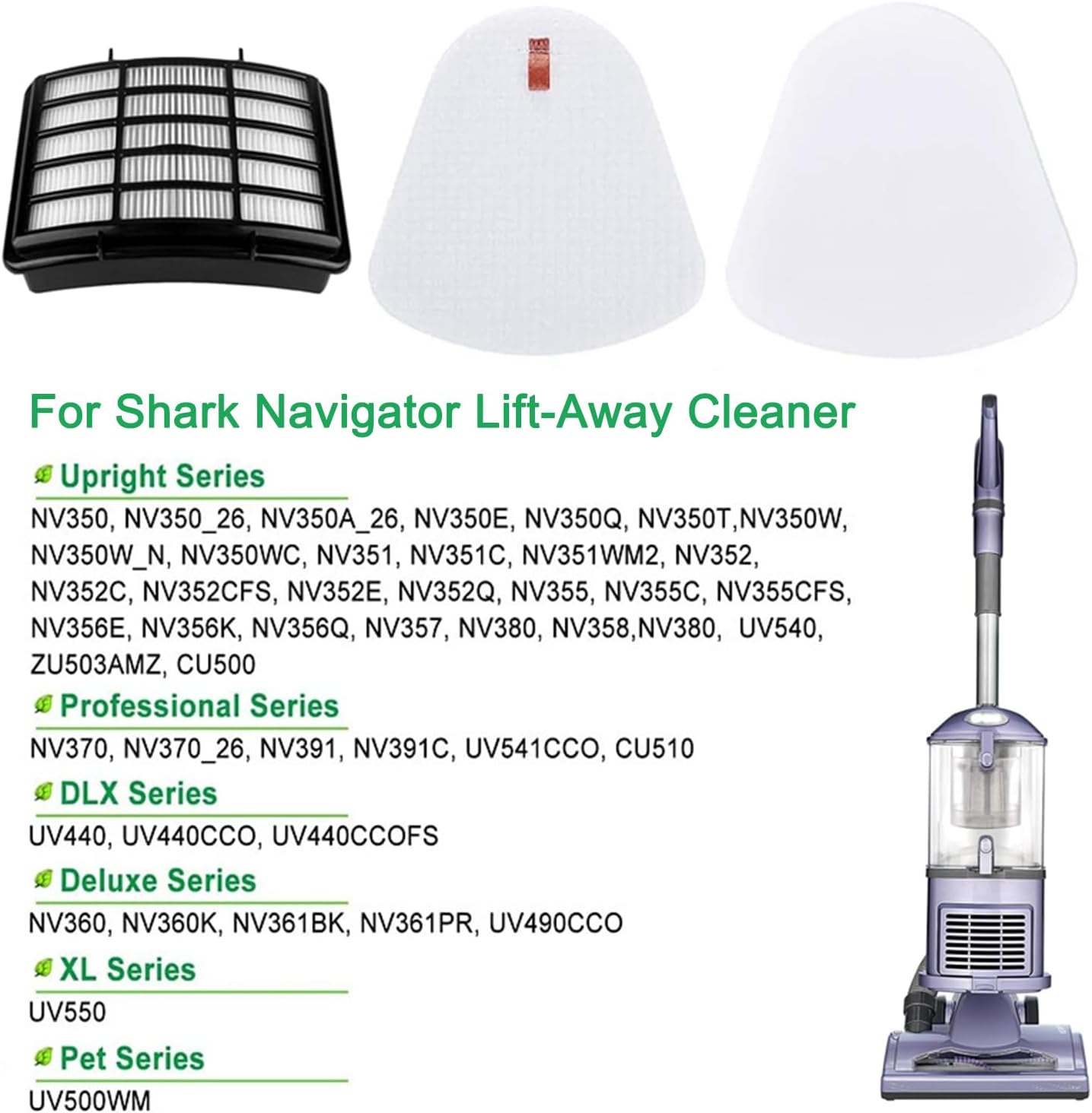Shark 掃除機フィルター用フィルター Navigator Lift-away ZU503AMZ NV350 NV351 NV35