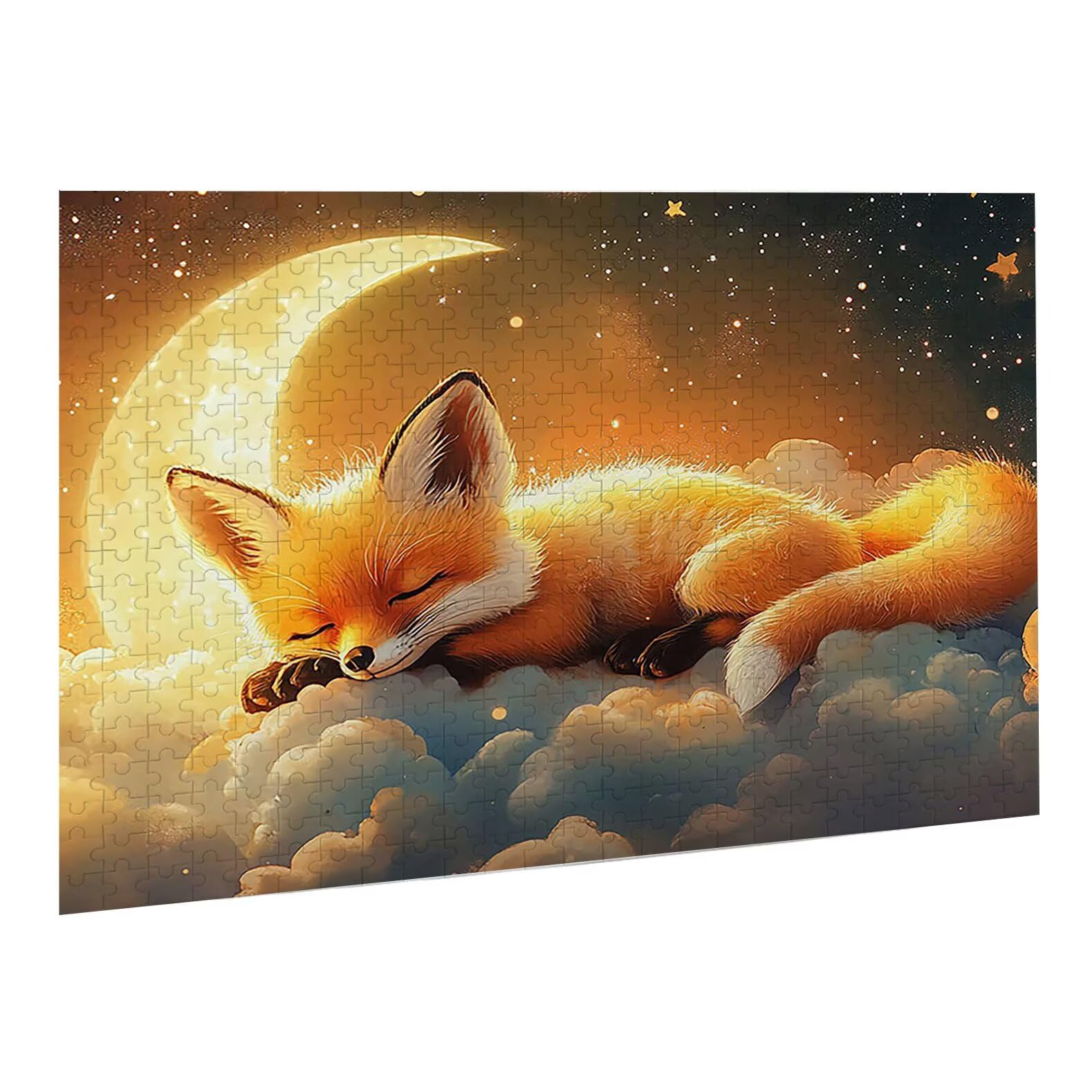 Jigsaw Puzzle, 1000 Pezzi Puzzle Classici, Volpe Puzzle Rilassamento Intelligence, Mpossibile Difficile Puzzles impegnativo per adulti Puzzles per Gioco Familiare, Regalo per Amore Amico Luna K0F-83