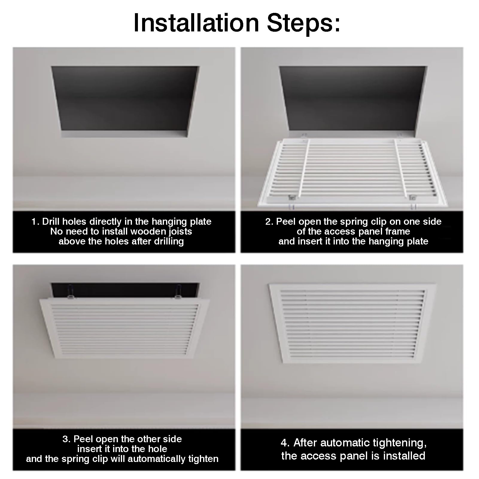 Pannello Di Accesso Con Sfiato, Griglia Del Filtro Aria Ritorno In Lega | Griglia di ventilazione decorativa for aria condizionata montata a soffitto, for ripostiglio, soffitta e garage(600x600mm)