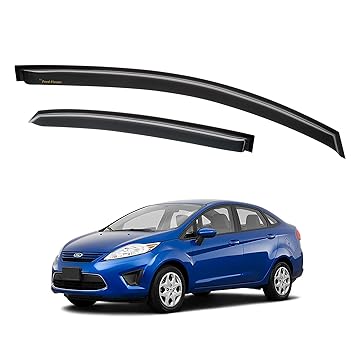 Galio Car Rain Wind Visor (After-Market) Door Visor Compatible with Fiesta 2011/2012/2013/2014/2015 Black (Set of 4 pcs.)