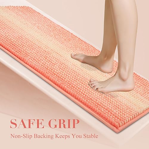 Miniatura 283 de BSICPRO Juego de alfombras y tapetes de baño, 2 piezas de felpilla gruesa y absorbente, antideslizantes, suaves y peludas para baño, lavables a