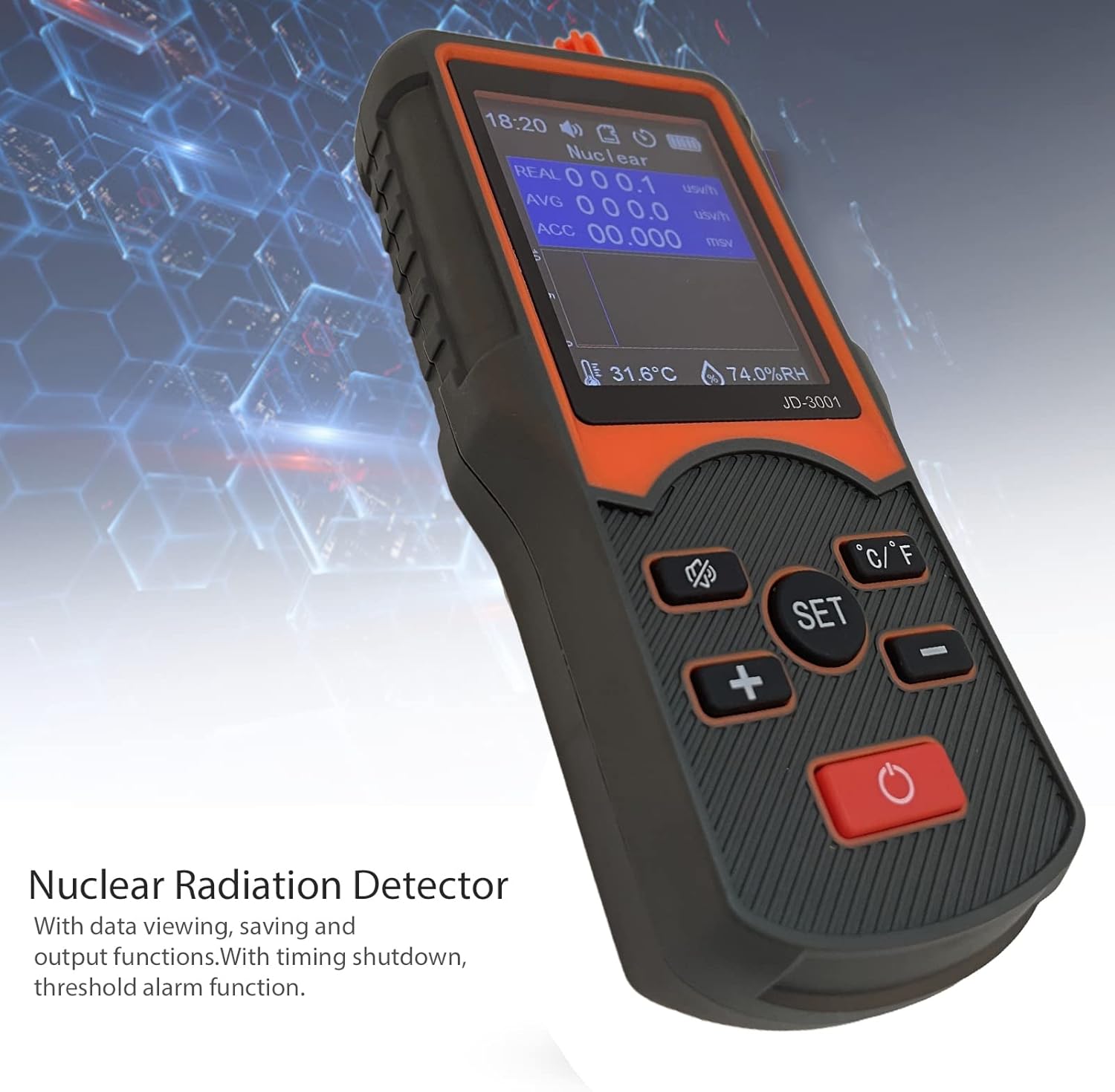 Nuclear Radiation Detector, Portable Dosimeter, Electromagnetic Radiation Detector for Construction Engineering Industrial Environment Monitoring, Medical Environment Monitoring