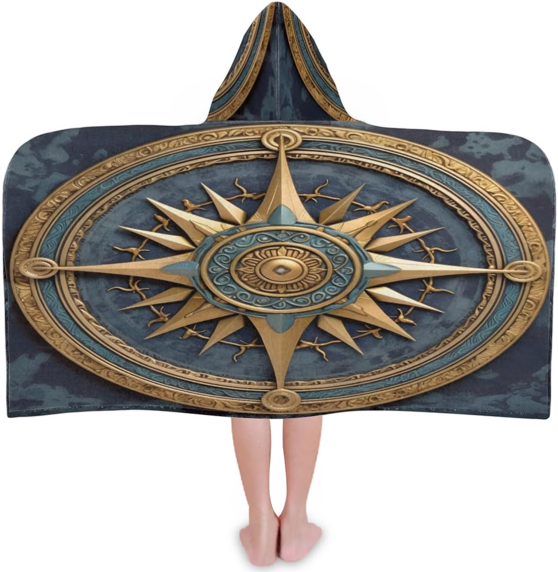 Pardick Kids Bath Towel Ethnic Ship Tools Beach Towel with Hood Pool Cover Up for Girls Boys Soft Absorbent Hooded Bath Towel Toddler Towels for Beach, Pool