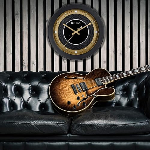 Miniatura 5 de Bulova C4861 Reloj de pared con altavoz estéreo inalámbrico Bluetooth para interiores y exteriores, color negro