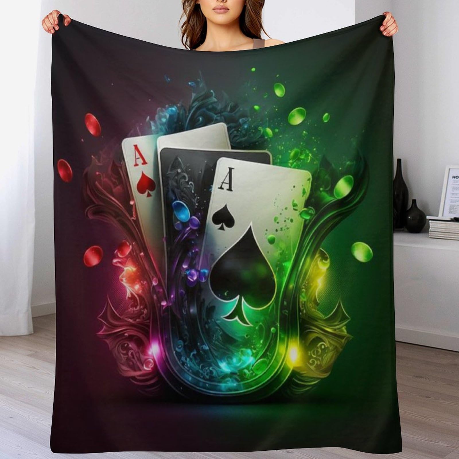 Plaid poker en flannel pour des soirées cocooning chaleureuses au salon